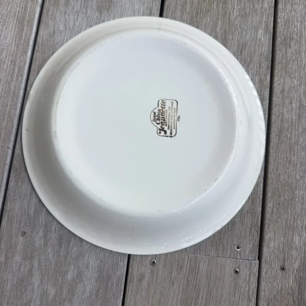 VTG 1983 Royal China By Jeanette Recipe Quiche Lorraine 11” Pie Plate Cottage